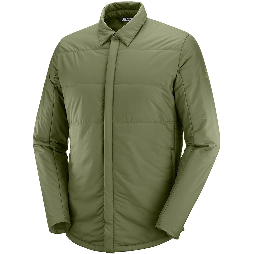 Salomon SNOWSHELTER INSULATED SHIRT M Capa Intermedia Hombre - Verde Oliva - Colombia (49376-GUPL)